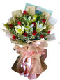Bouquet with Lilium with Red red rose