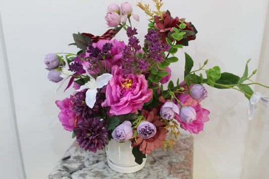 Elegant flora with oprn piony