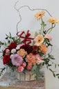 Fairy wooden basket with assorted flowers arrangement for Gift