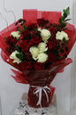 Romantic Elegance: White & Red Roses